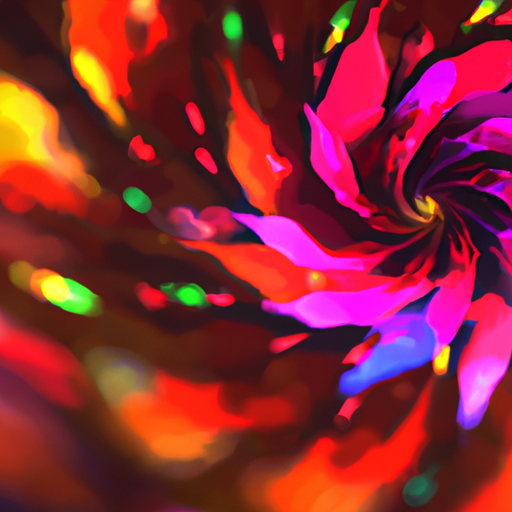 A pretty colorful swirly flower painting